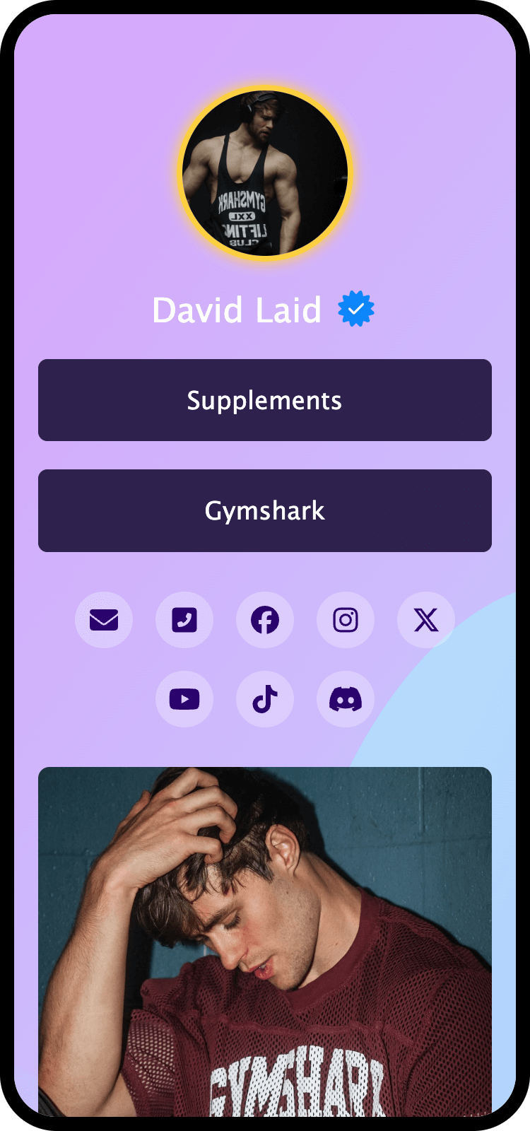 Screenshot of biolink page examples